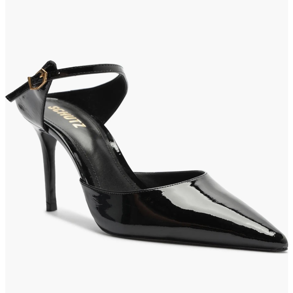 Schutz Laura Ankle Strap Pointed Toe Mule